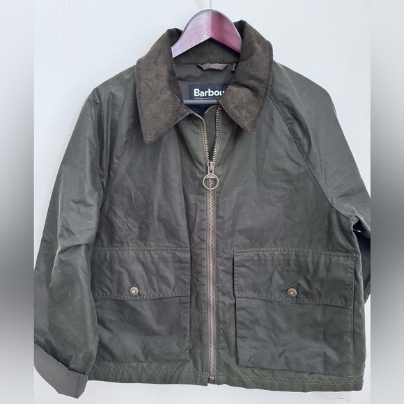 Barbour Croxdale Waxed Cotton Jacket in archive olive size 8 - Picture 8 of 10